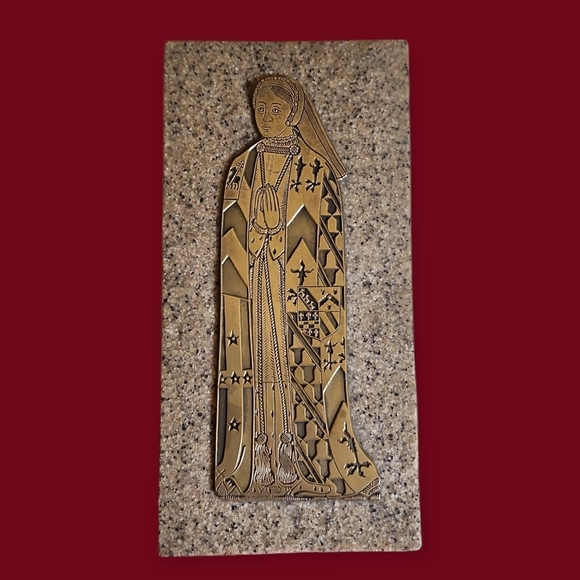 Vintage Other - Vtg Lady Elizabeth Verney Monumental Brass Rubbing Etching Plate Plaque